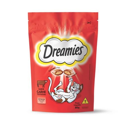 Petisco Dreamies Carne para Gatos Adultos 80g - Sabor Premium | Caprioli - Detalhes