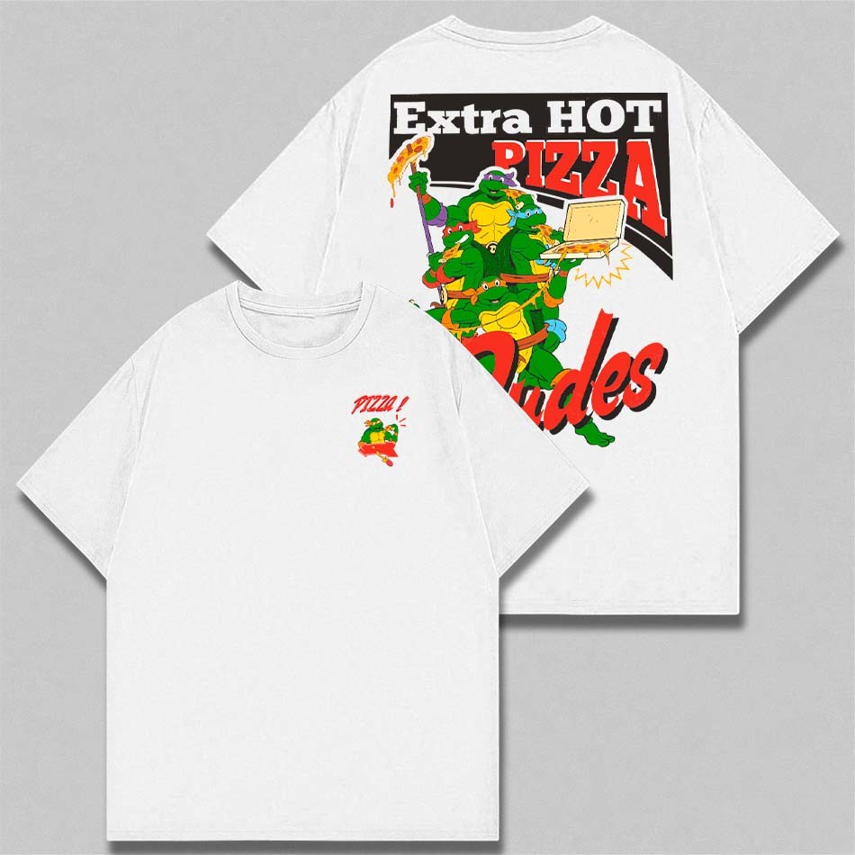 Camiseta Oversized Extra Hot Pizza Dudes Tartarugas Ninjas