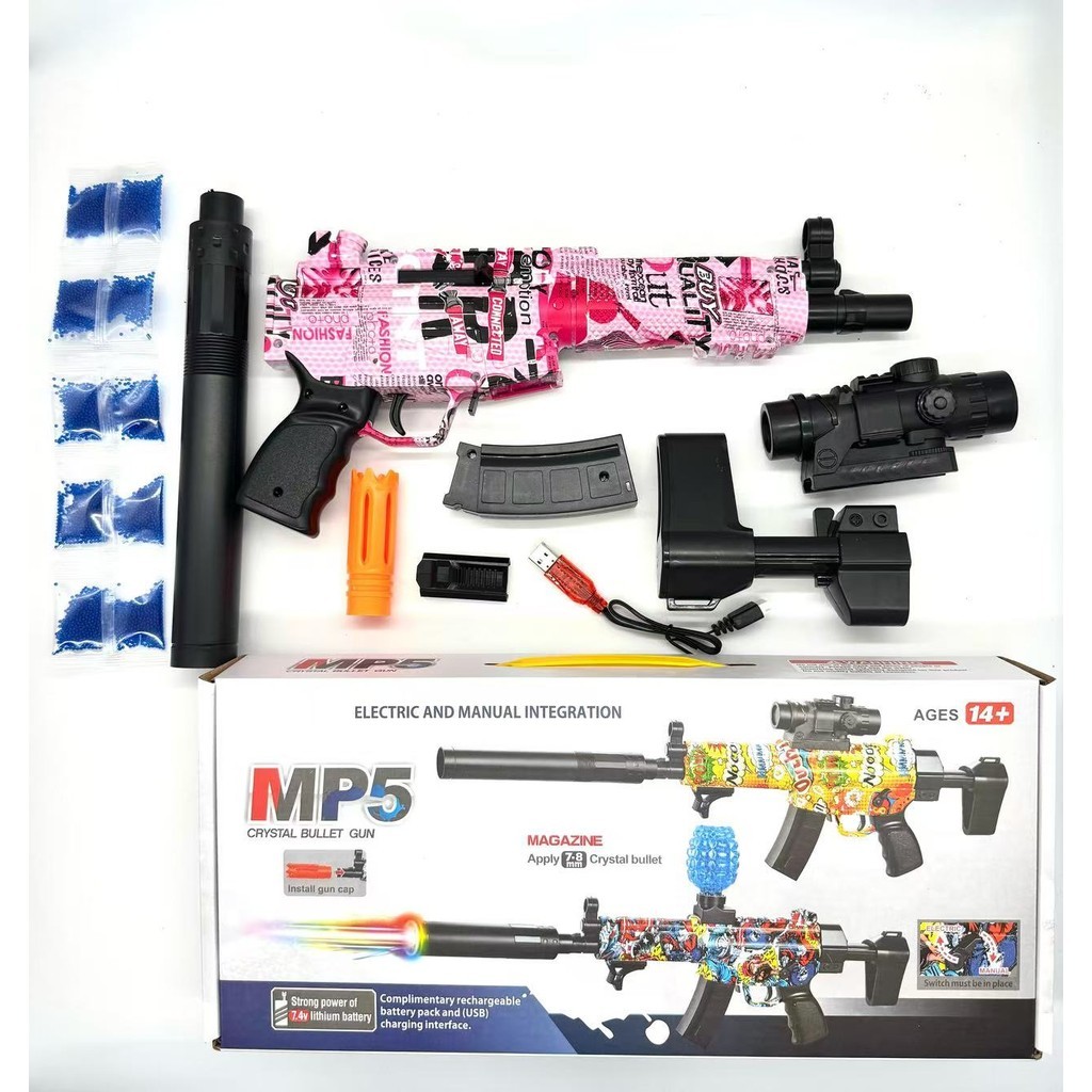 MP5/AK47/M416 Arma Metralhadora blaster Lança Bolinhas De Gel Elétrica ...
