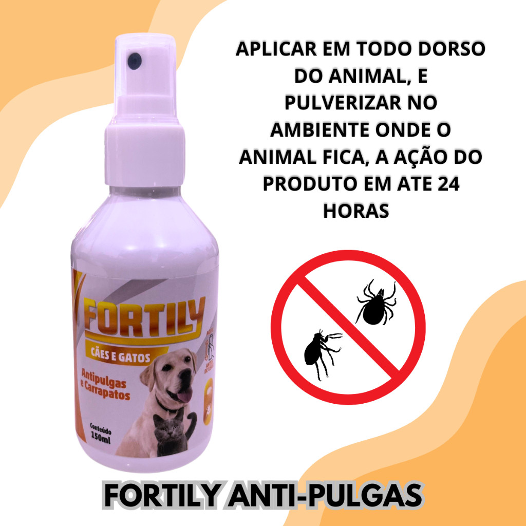 Spray Anti-pulgas e Carrapatos Fortily 150ml | Shopee Brasil