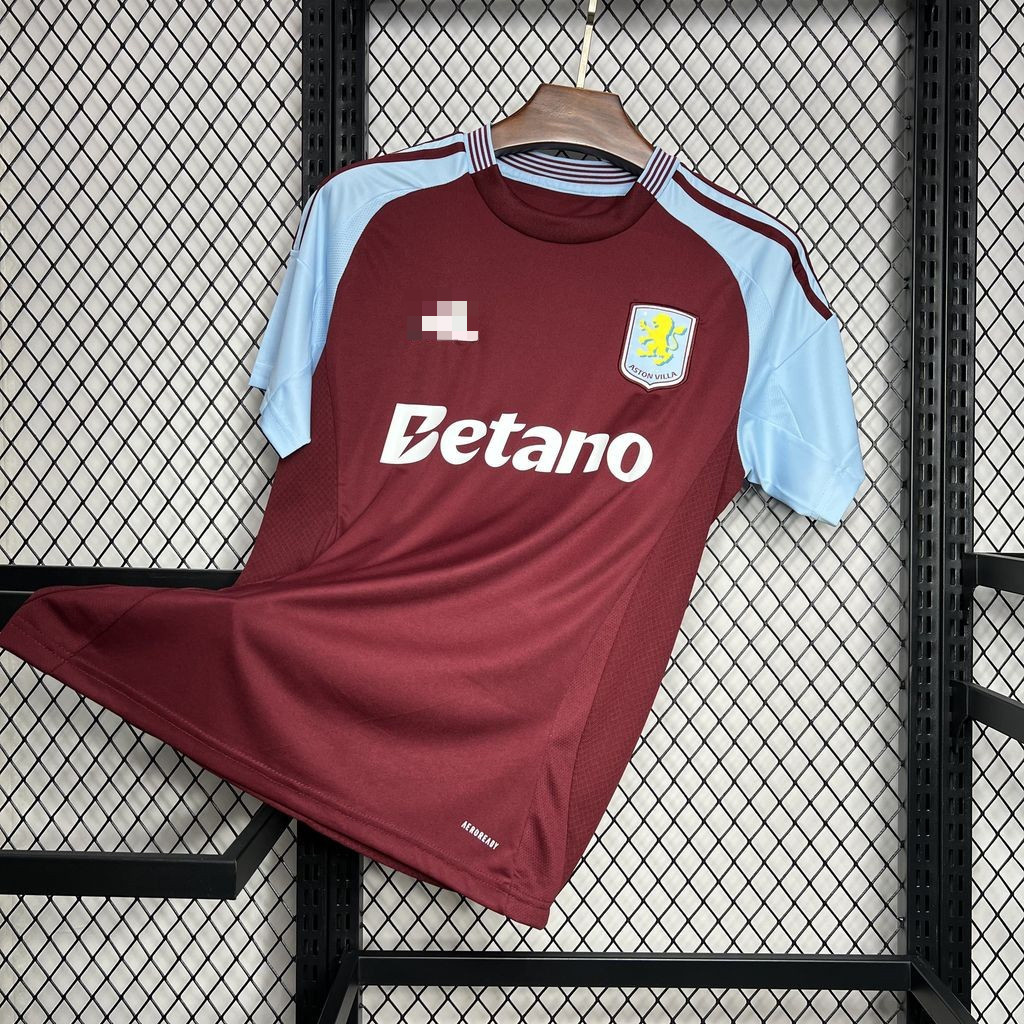 Aston Villa24/25 Casa Borgonha Jersey Hoodie Camisa de Futebol Masculino TZIT