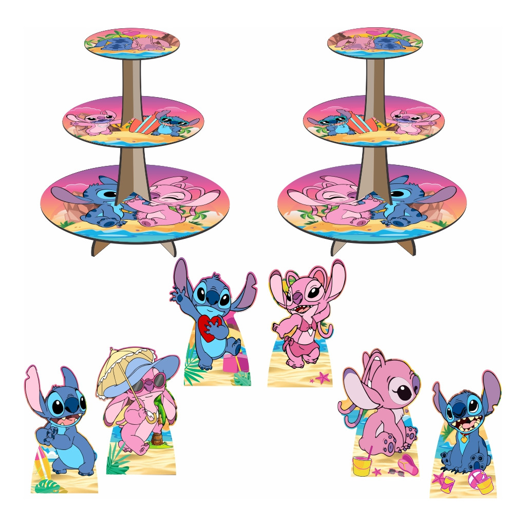 Stitch E Angel Kit 2 Baleiros 6 Displays de Mesa Lilo Stitch | Shopee ...