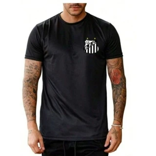 Camisa Dry Fit Para Corrida musculação Exercícios Time de Futebol Santos Futebol Clube peixe