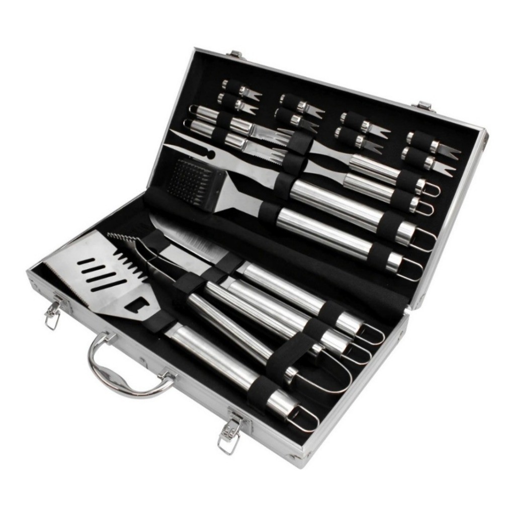 Kit churrasco completo com maleta Premium Luxo 18 unidades
