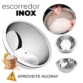 Escorredor De Arroz Alimentos Legumes Frutas Em Aço Inox 20cm