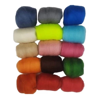 Meada de Lã Corriedale Mecha para Feltragem 25g Cores com Tingimento Manual Premium Artesanato DIY em Oferta na Shopee