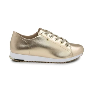 Tênis Feminino Usaflex V9109 Casual Conforto Metalizado com Cadarço em Oferta na Shopee