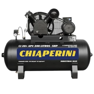 Compressor de ar 20 pés 5 HP 200L 20 APV Chiaperini trif.