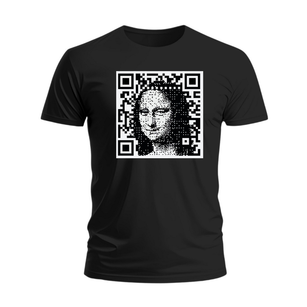 Camiseta Mona Lisa QR Code Camisa 100% Algodão Unissex | Shopee Brasil