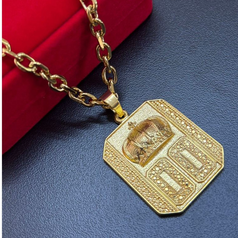 Colar Corrente Friso Triplo Cordão Grande Pingente de Ouro Neymar 00 ...