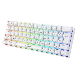 TECLADO GAMER MECÂNICO NEOLOGIC PRECISION PRO POLAR 60% RGB HOT SWAP 61 TECLAS SWITCH BLUE BRANCO TIPO C PROPLR-BLUE
