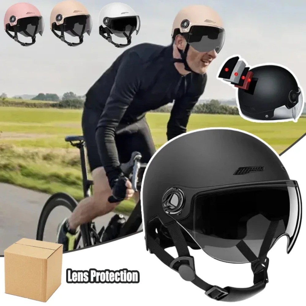 Capacete De Bicicleta Seguro E Confortável Adulto Leve Com Óculos Para ...