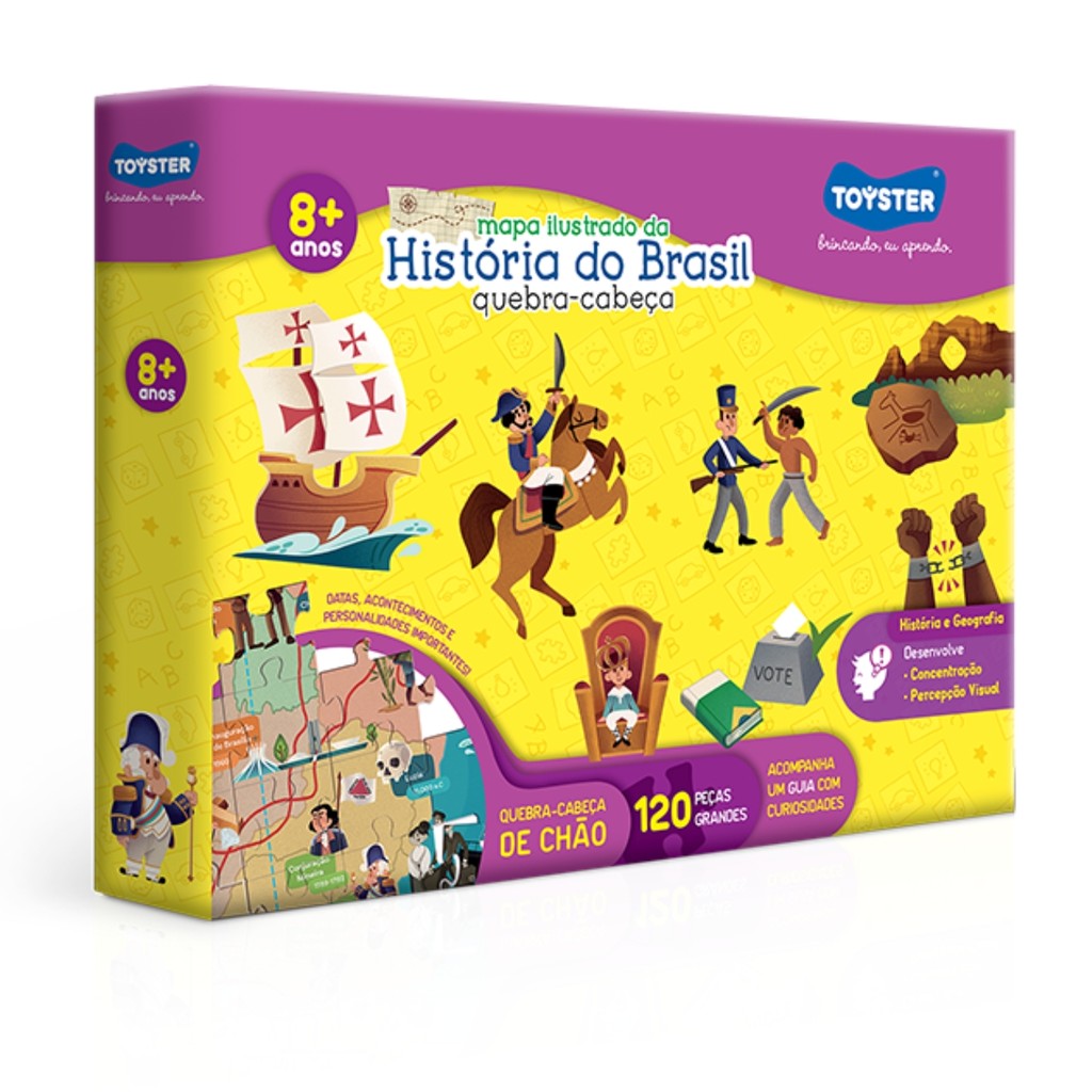 Quebra-cabeça História do Brasil 120 peças - 3020 Toyster | Shopee Brasil