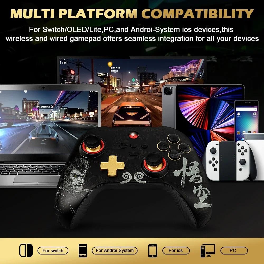 Z03DP Black Mith Wukong Gamepad 800Hz Sem Fio Dupla Vibração