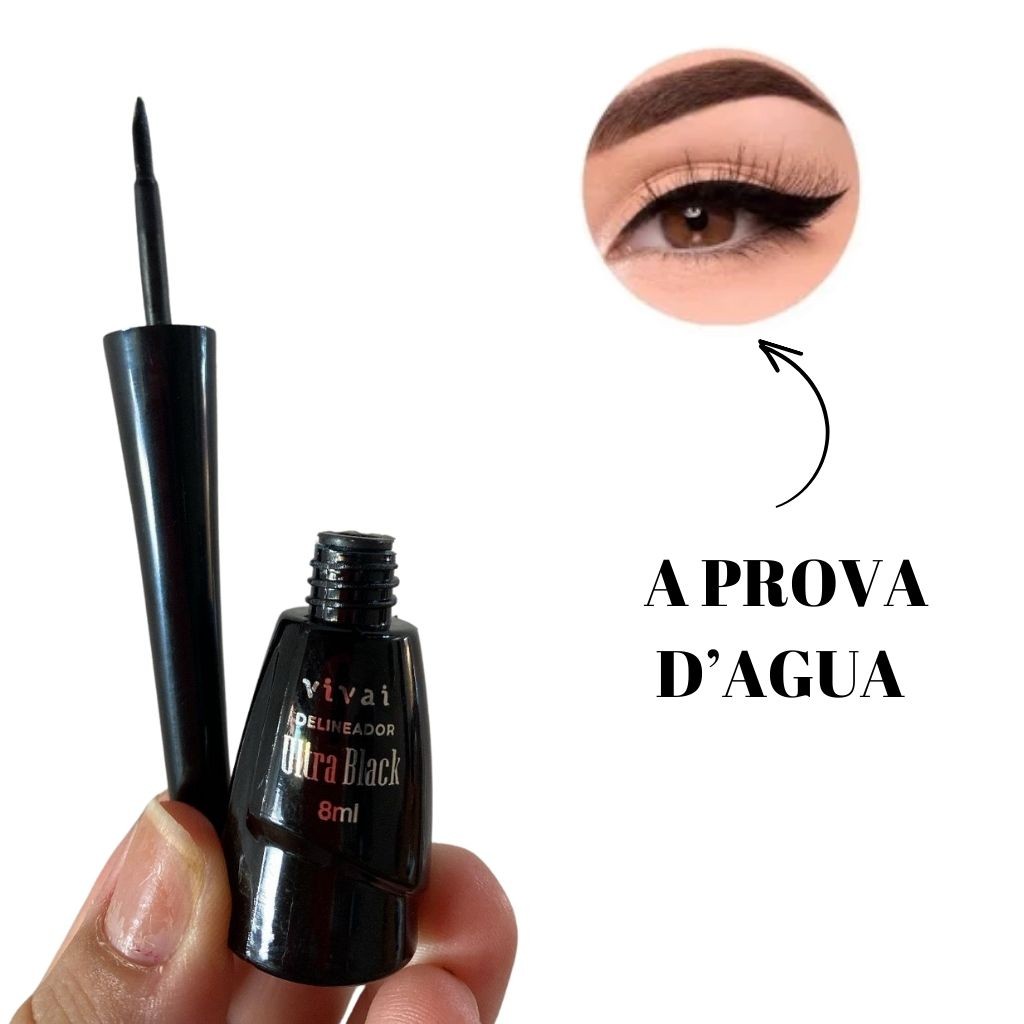 DELINEADOR LIQUIDO A PROVA D'AGUA VIVAI BLACK | Shopee Brasil