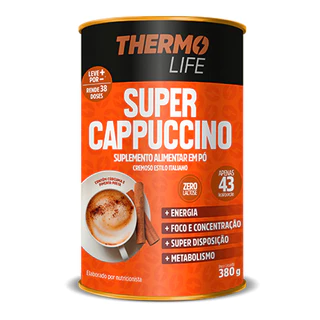Super Café Termogênico Pré Treino TCM 380g Café Funcional Thermo Life Zero lactose