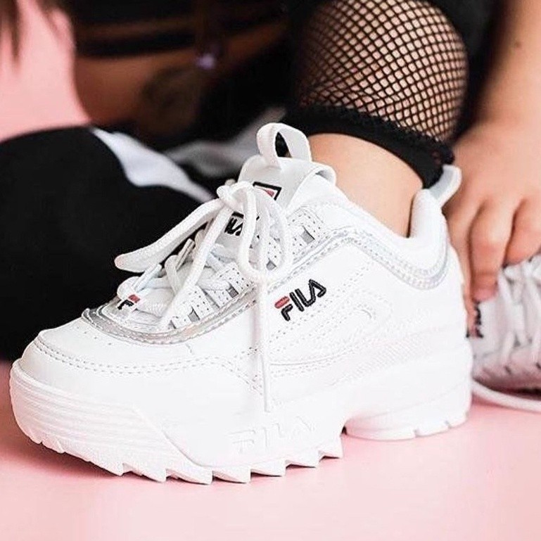 Tenis Infantil Fila Menino Menina Escolar Casual Branco Rosa Unissex Shopee Brasil