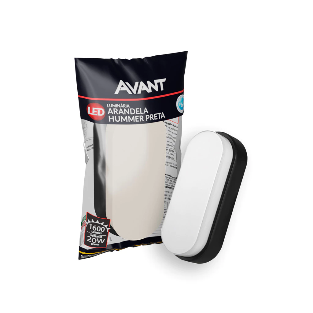 Kit 10 Arandelas de Parede Led Tartaruga Avant 20w 3000K Bivolt Cor Preto Luz Branco Quente