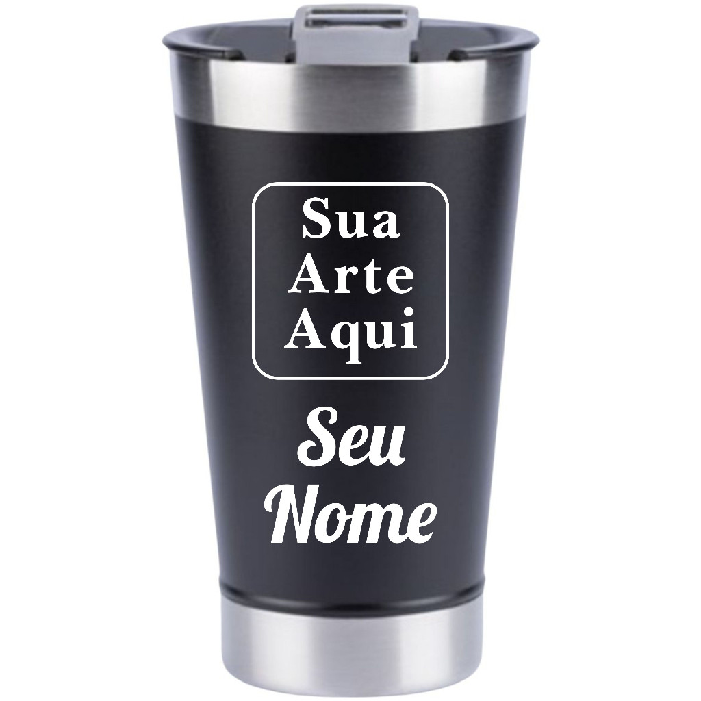 Copo Térmico Cerveja Personalizado C/ Tampa E Abridor 473ml