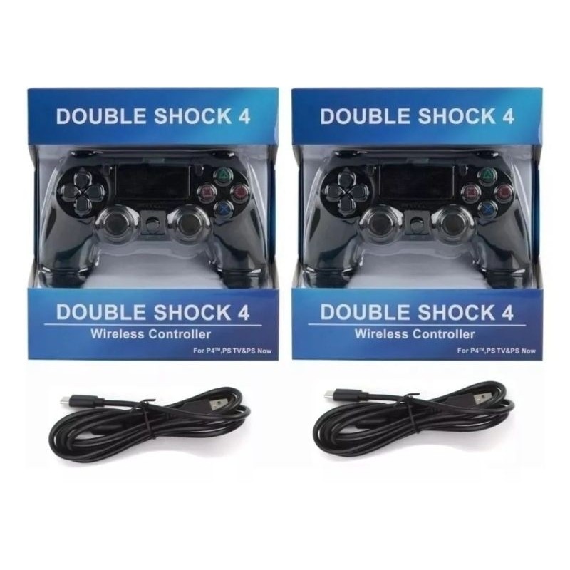 Kit 2 Controle Sem Fio Compatível Play4 Joystick Jogo Bluetooth Celular L-665 Yobel