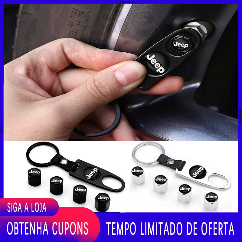 [Promo] Para Jeep 4 peças com logotipo do carro Tampa de válvula de pneu de roda acessórios para carro