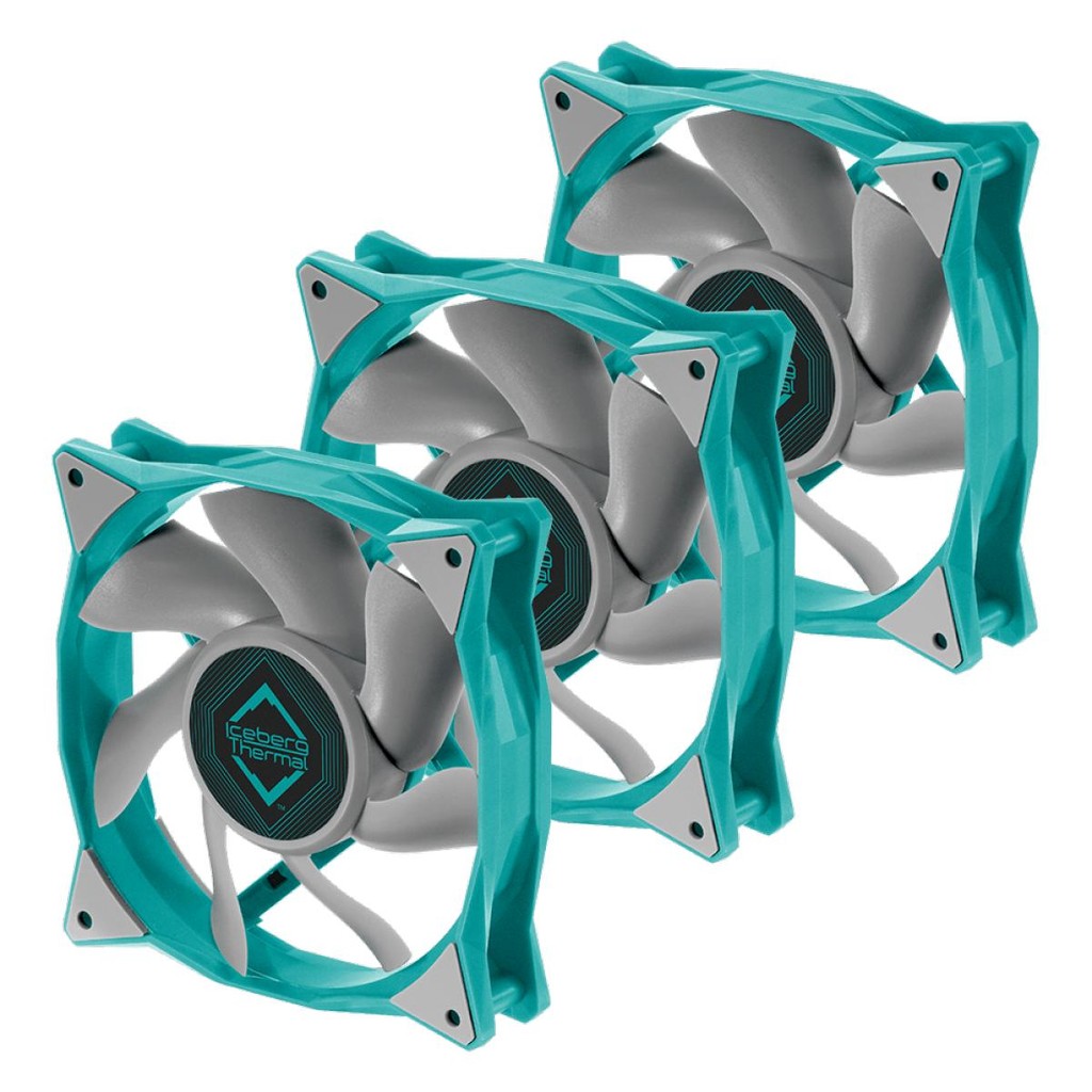 Kit Fan Com 3 Unidades Iceberg Thermal IceGale, 120mm, Blue