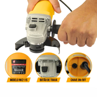 Lixadeira 115mm 900W – Ferramenta Compacta e de Alta Performance