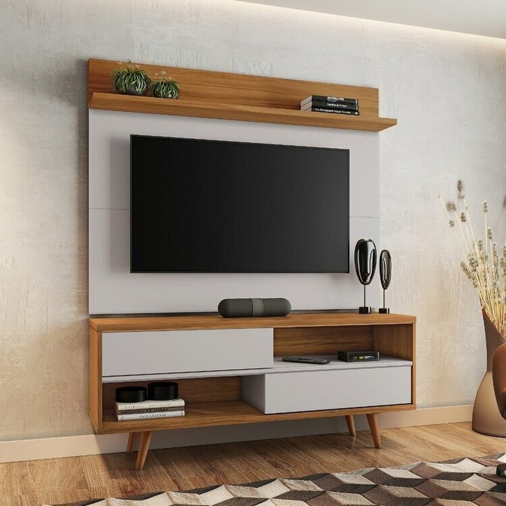 Rack com Painel para Tv até 50 Polegadas com 2 Portas Espresso Móveis ...