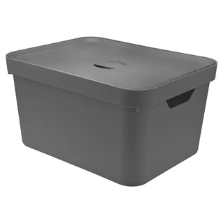 Caixa Plastica Multiuso 32L Organizadora OU Cube G Cinza