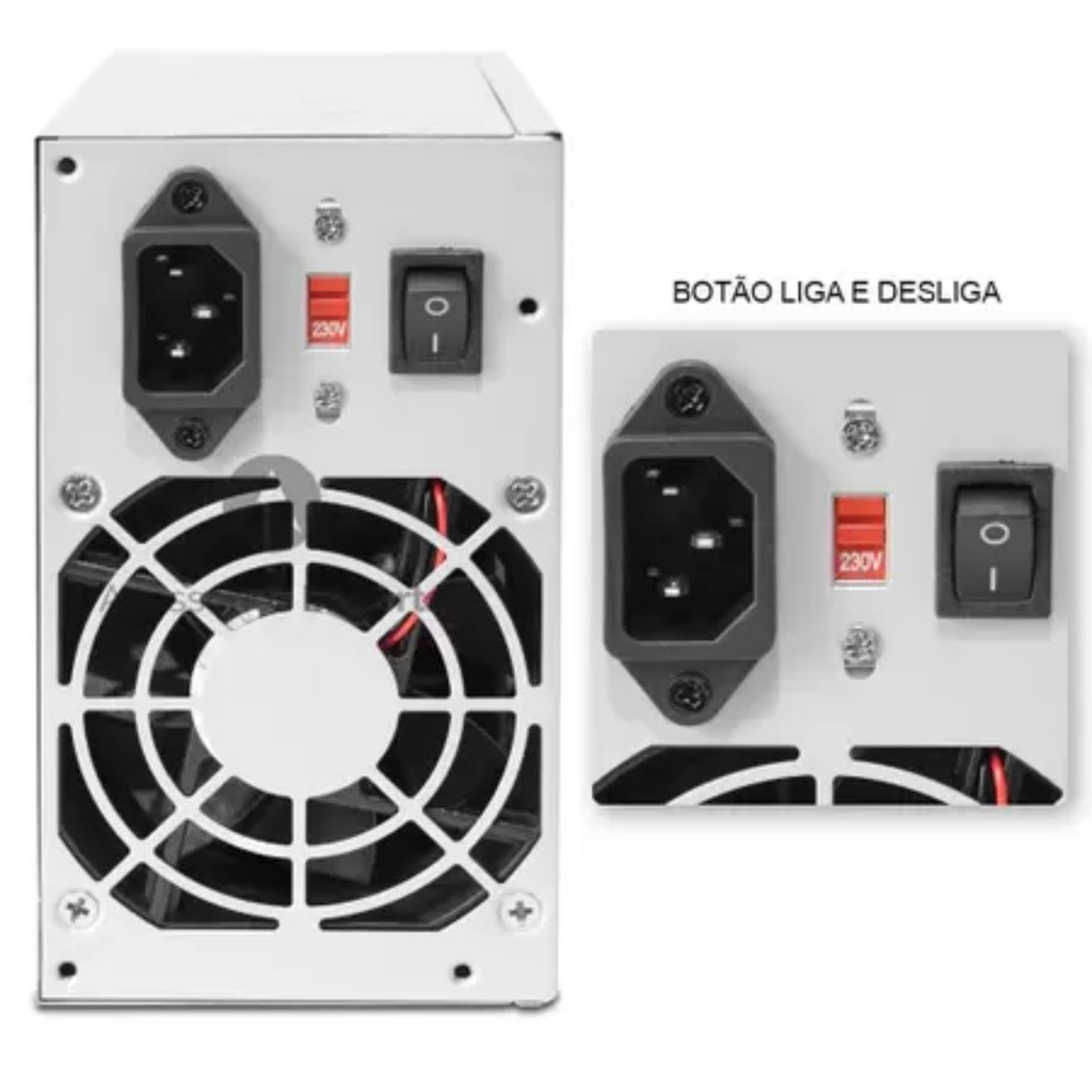 Fonte Atx Pc 200W  + Cabo De Alimentação