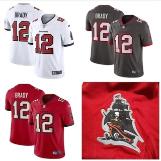 EBay Bay Buncaneers 2024 NFL 12 Tom Brady Lcimite Branco Vermelho Cinza Camisa De Futebol