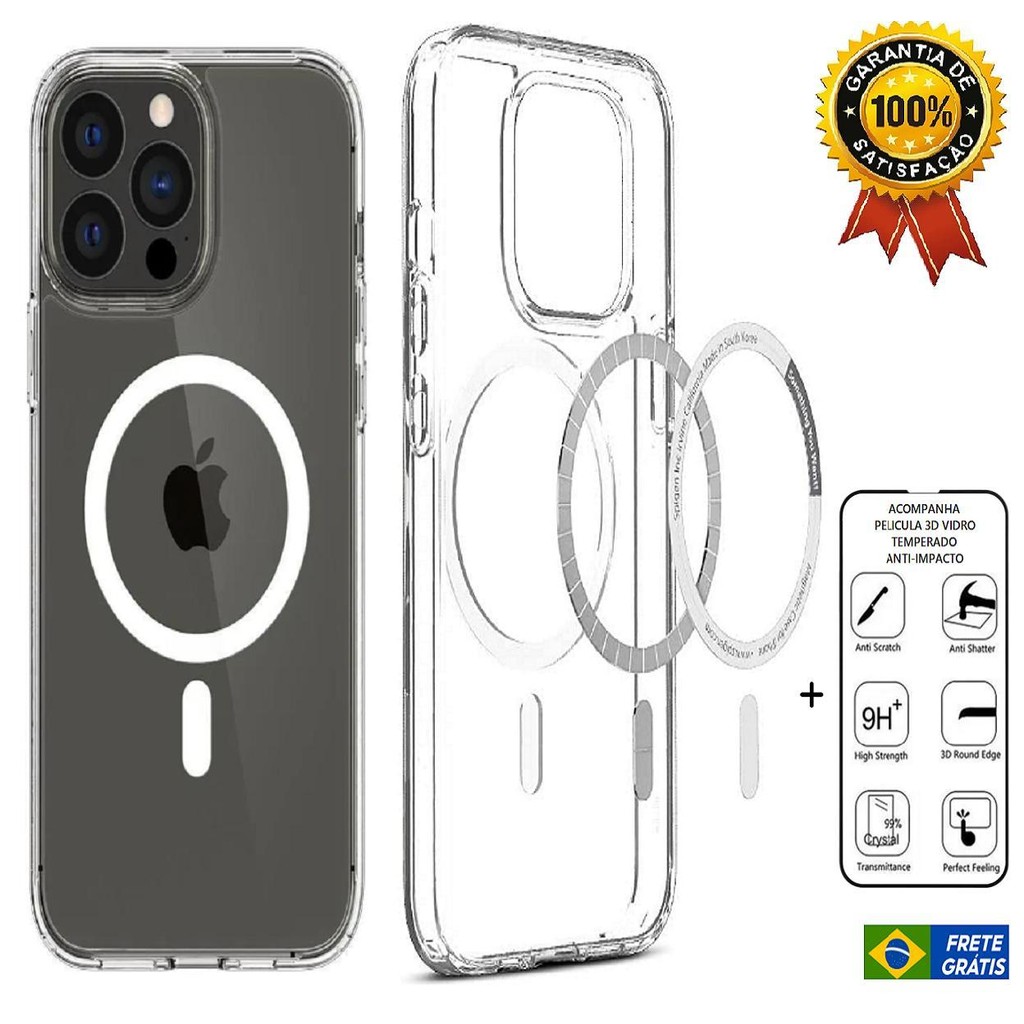 Capa Magsafe Para Iphone 13 Pro Max Anti Impacto + Pelicula | Shopee Brasil