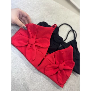 Cropped Scuba Com Detalhe De Flor