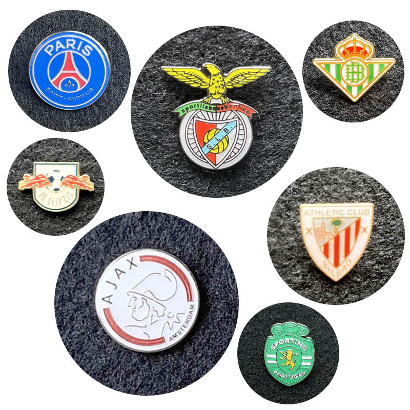 PSG Distintivo de futebol Club Sevilla Distintivo comemorativo Ajax Broche de Metal de futebol Real Betis