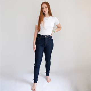 Calça Jeans Skinny Básica Escura