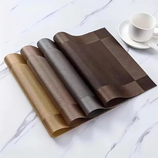 KIT Jogo Americano para Mesa Posta 4 ou 6 lugares em PVC Metalizado