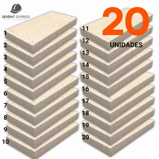 KIT COM 20 UNIDADES PLAQUETA REFRATARIA 25MM TIJOLO PARA ALTA TEMPERATURA - CHURRASQUEIRA, FORNO E FOGÃO A LENHA