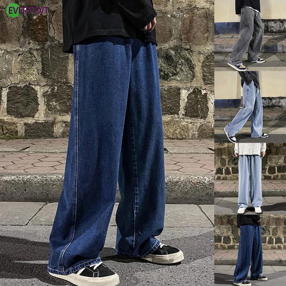 Calças Largas Retas De Perna Larga Para Homens Casuais De Hip Hop Com