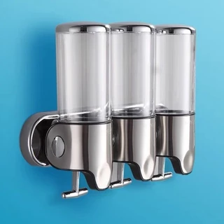 3 em 1 Dispensador Manual de Sabonete Líquido/Shampoo/Multifuncional Suporte Parede Para Banheiro/Cozinha