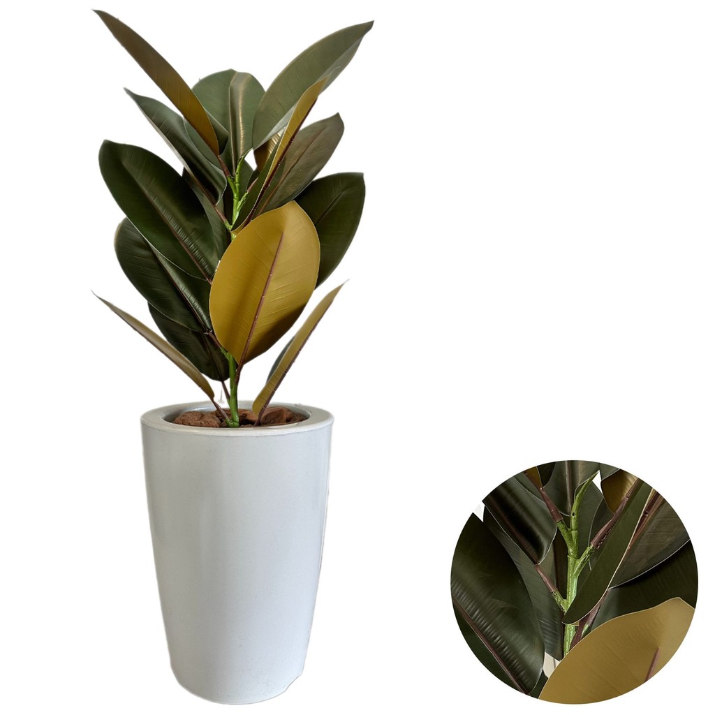 Ficus Ruby Planta Artificial Com Vaso Cone Liso Completo | Shopee Brasil