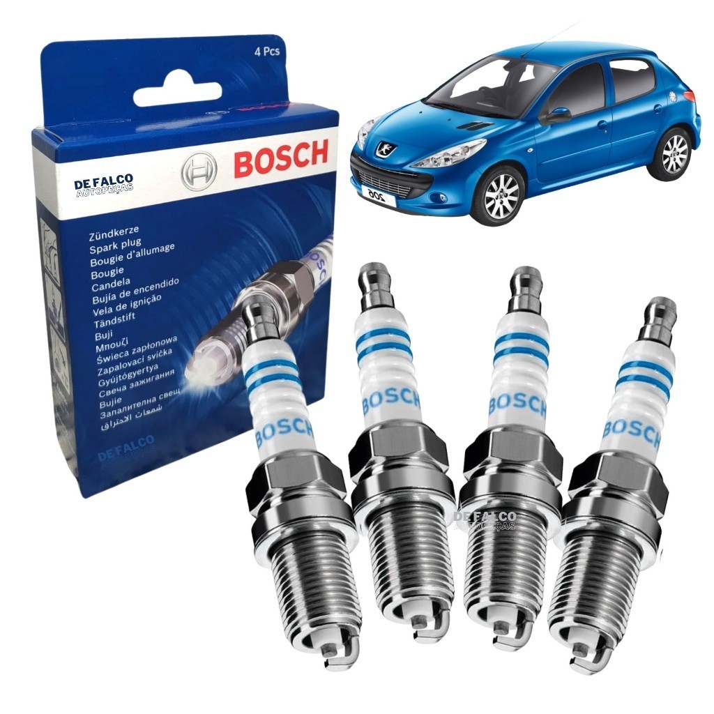 Jogo Velas Peugeot 206 1.4 207 hoggar c3 1.4 2004 À 2013 Gasolina/Flex