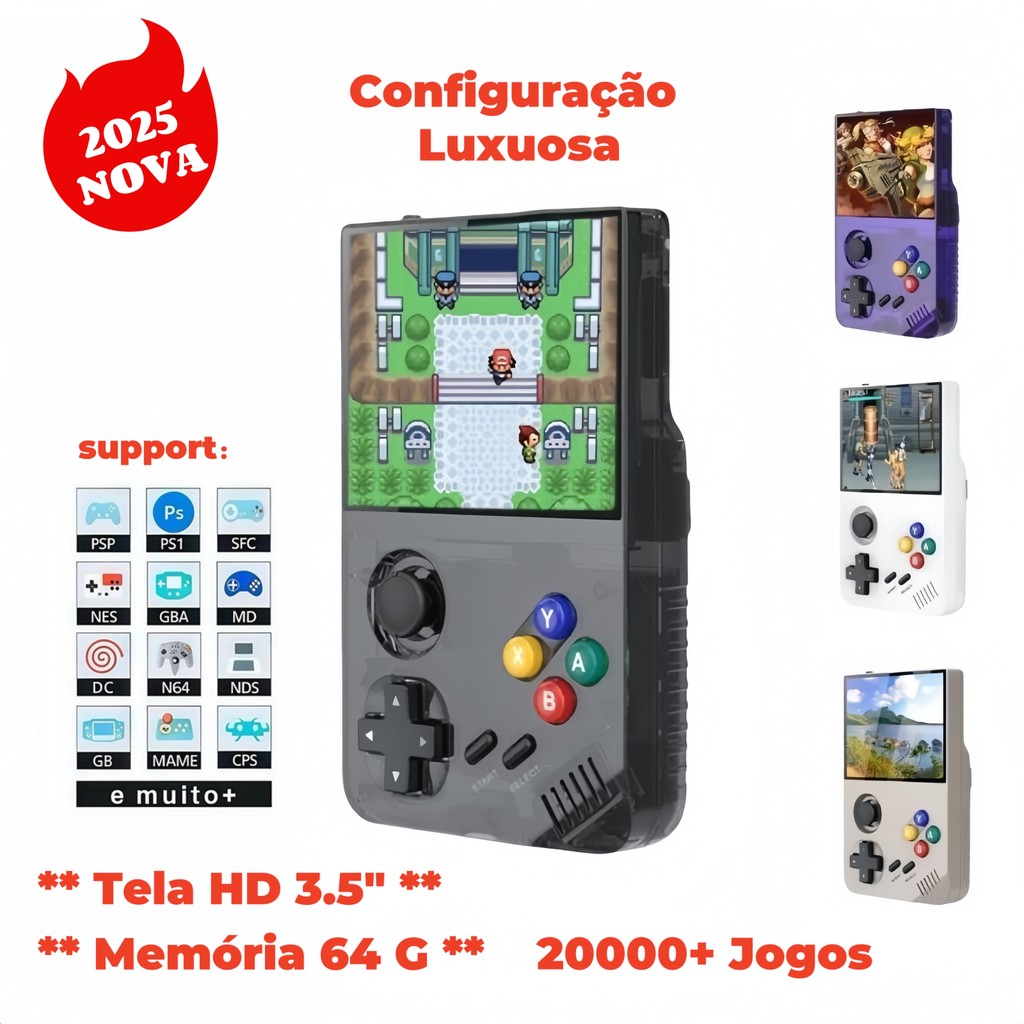 Console Retro Portátil LH-9 Alta Configuração 21.000 Jogos PS1 PSP
