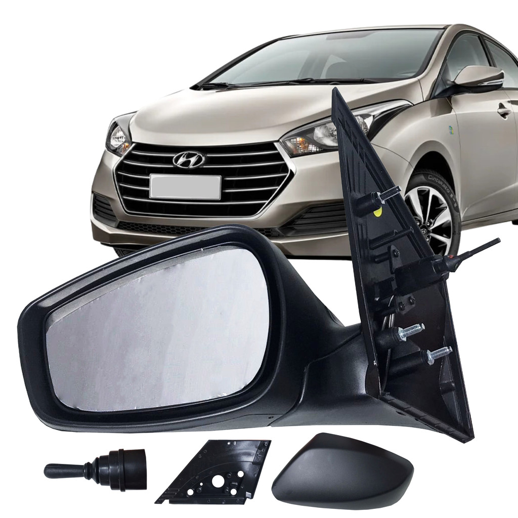 Retrovisor Hyundai HB20 Lado Esquerdo Motorista Com Controle Sem Seta ...