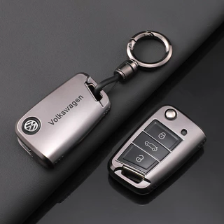 Nova Prata TPU Carro Flip Remoto Chave Caso Capa Titular Escudo Fob Para VW Volkswagen Golf 7 MK7 Tiguan MK2 Auto Chavei