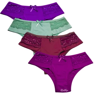 Kit 10 Calcinhas Plus Size Cós Alto Calçola Com Renda Layde