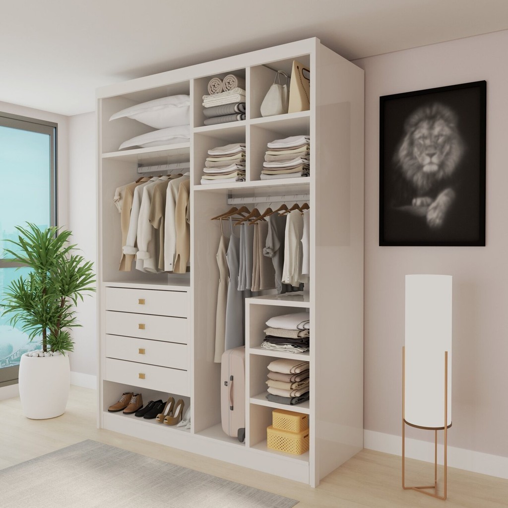 Closet Casal sem Portas 4 Gavetas Eloá | Shopee Brasil
