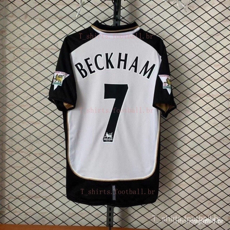 Camisa Retro Manchester 2000-2001 Estilo reversível 00/02 Futebol Beckham #7 Camisa Retro YKG4 3JXR