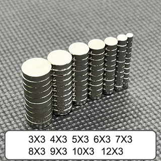 Ímã Redondo De Neodímio Dics 3x2,3x3,4x3,5x3,6x3,7x3,8x3,9x3,10x3,12x3mm N35 Permanente NdFeB Magnético Super Forte E Po