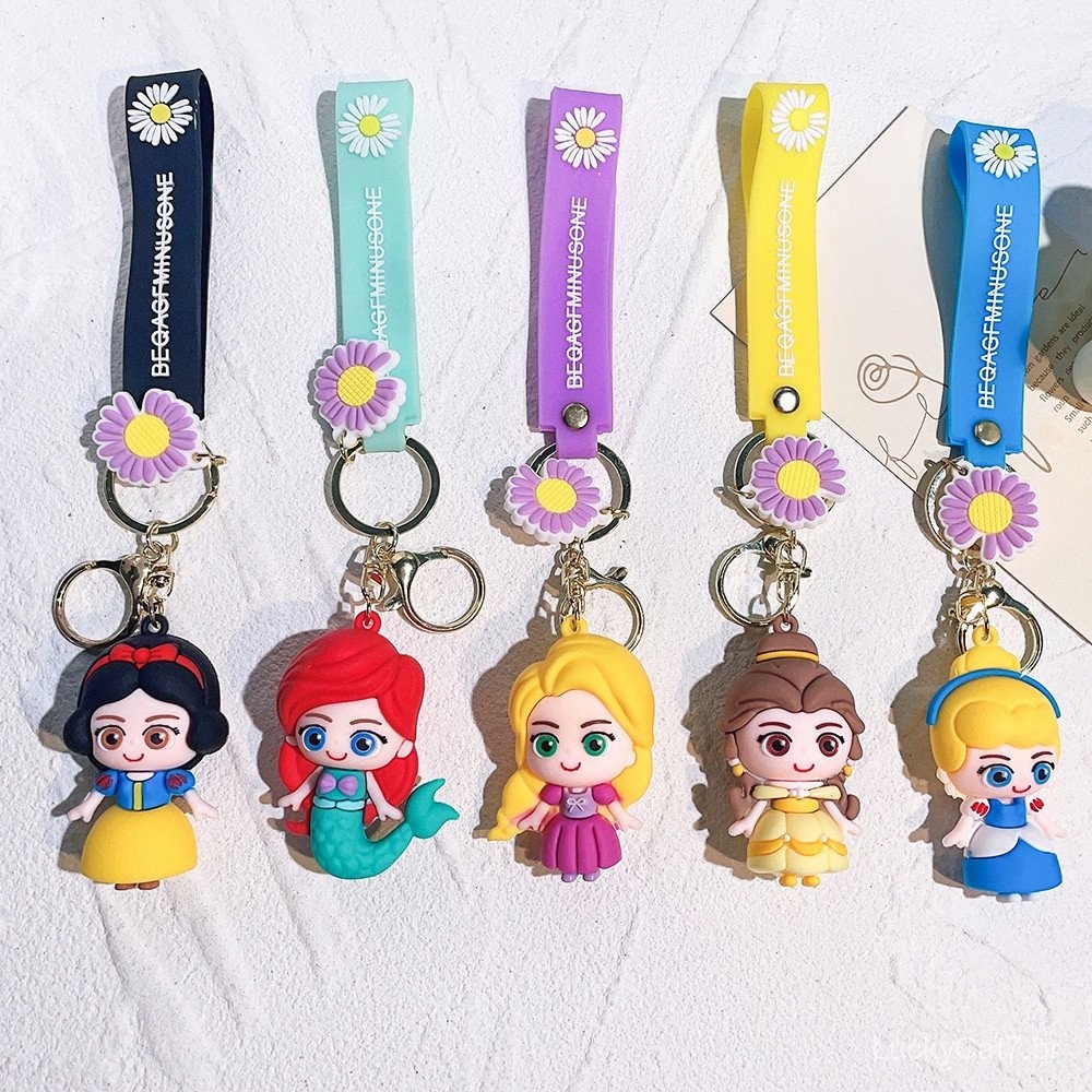 Chaveiro Disney Belle Snow White Rapunzel Cinderella Ariel Little ...