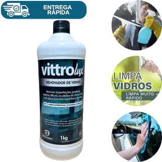Limpa Vidros Vittrolux 1kg Espelho Box Fachada Remove Gordura Sujeira Imperfeições Restaurador